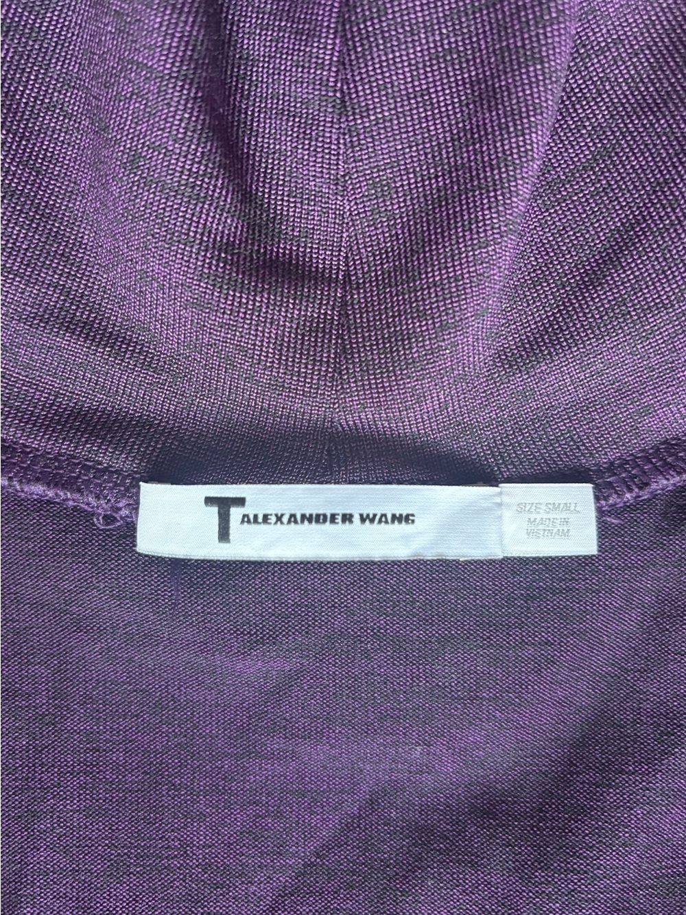 T by Alexander Wang Hooded Ruched Jersey Mini Dress Plum Purple S - Picture 8 of 8